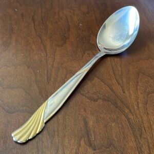 Cambridge Florentine stainless gold accent serving spoon